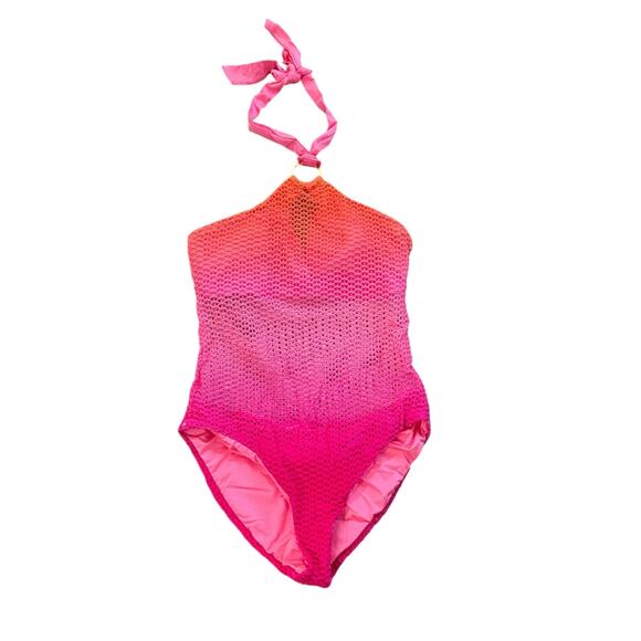 NWT! Trina Turk Opal Crochet High Neck One Piece Swimsuit - Size 8 - Picture 5 of 8